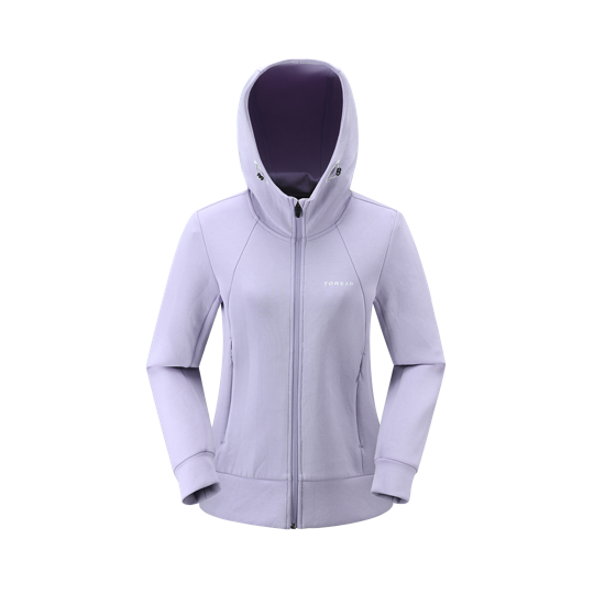 探路者 女式跑步訓(xùn)練外套 軟殼衣女2022秋冬新款戶外徒步搖粒絨保暖外套 TAEEAK92418-E78X冰紫色 TAEEAK92418-G01X黑色