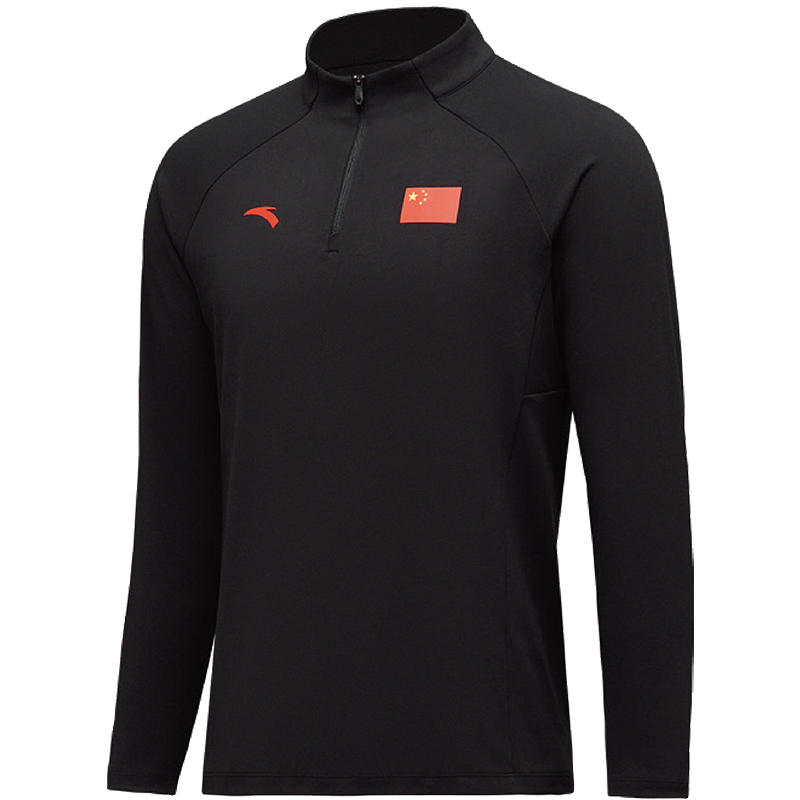 2022安踏贊助國家隊(duì)長袖T恤立領(lǐng)半拉鏈套頭國旗針織衫國服團(tuán)購