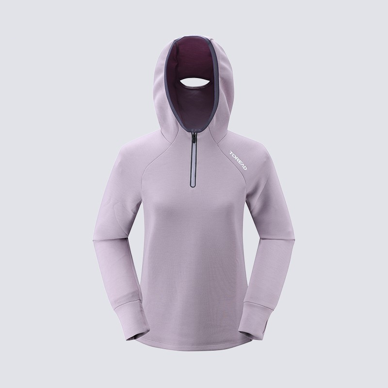 探路者 女式跑步訓(xùn)練外套 跑步訓(xùn)練外套 秋冬新款女戶外防風(fēng)套頭休閑衣 TAEEAK92408-E77X冷灰紫 TAEEAK92408-G01X黑色