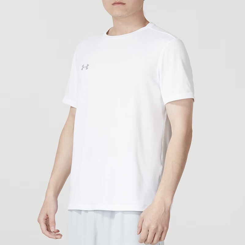 安德瑪短袖男2023新款跑步運(yùn)動(dòng)服圓領(lǐng)透氣T恤23500505-100