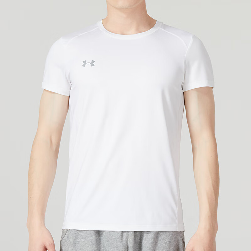 安德瑪短袖t恤男裝 2023新款運動服舒適透氣圓領速干訓練健身衣服 23500506-100