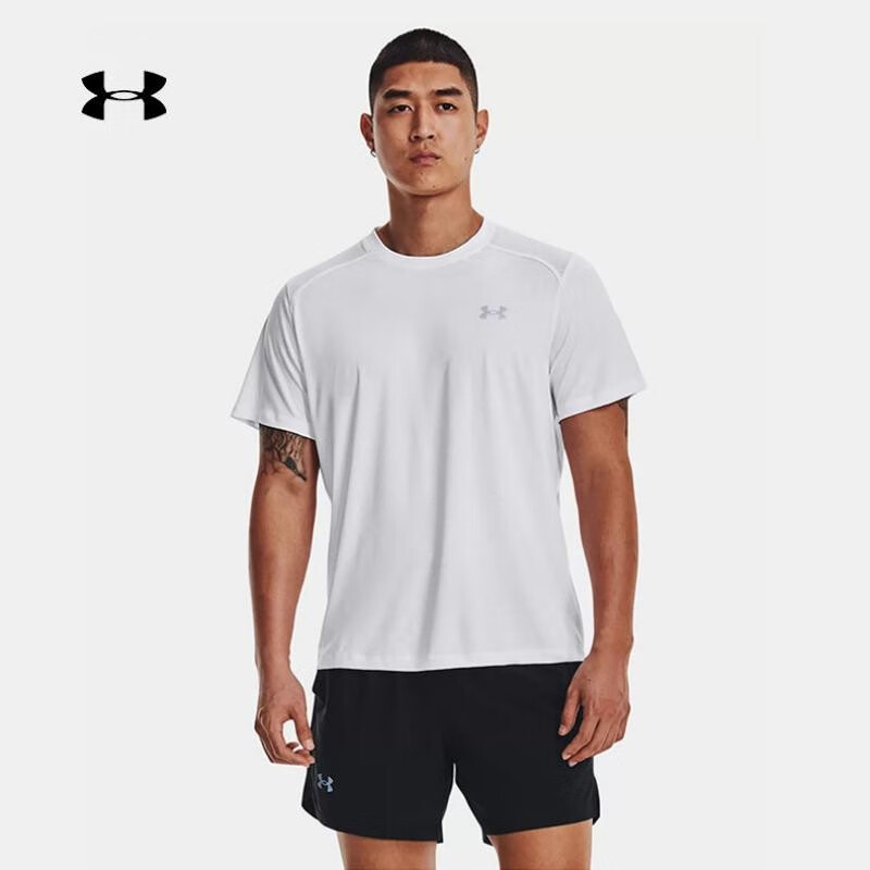 安德瑪男士健身訓(xùn)練短袖舒適透氣跑步運動T恤 1371129-100