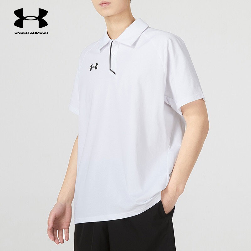 安德瑪短袖POLO衫運動服跑步健身訓(xùn)練舒適快干透氣寬松翻領(lǐng)棉質(zhì)T恤 22500515-100