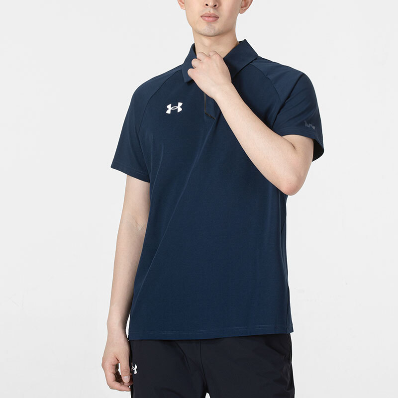 安德瑪短袖polo衫運動服跑步健身訓(xùn)練舒適快干透氣寬松翻領(lǐng)棉質(zhì)T恤 22500515-408