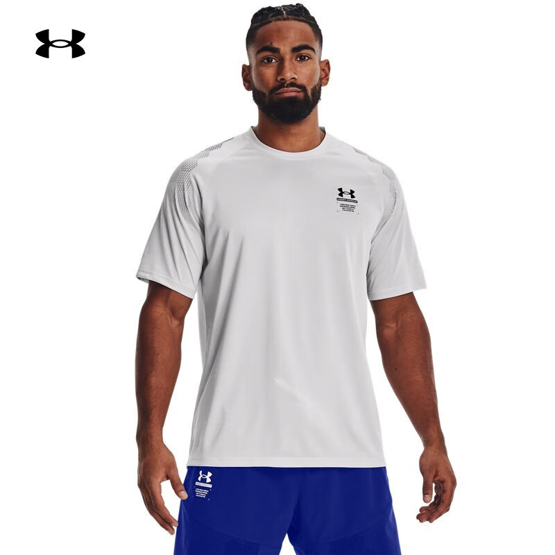 安德瑪男子印花訓練運動短袖T恤1372607-014