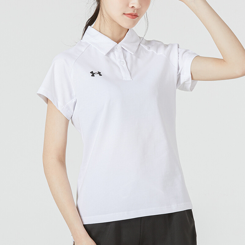 安德瑪女裝T恤 跑步訓(xùn)練健身運動服快干透氣舒適休閑圓領(lǐng)短袖 22500522-100