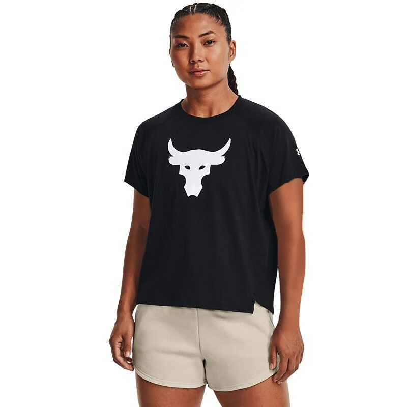 安德瑪女運動休閑短袖T恤 1369962-001