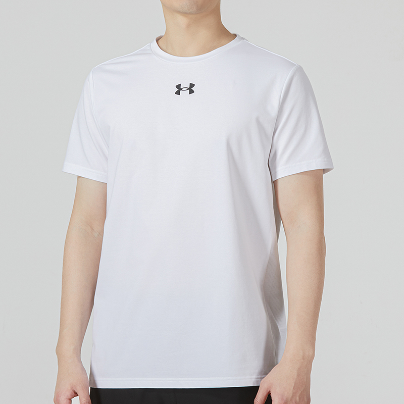 安德瑪男裝 運動服跑步訓(xùn)練健身快干透氣舒適休閑圓領(lǐng)短袖T恤 22500514-100