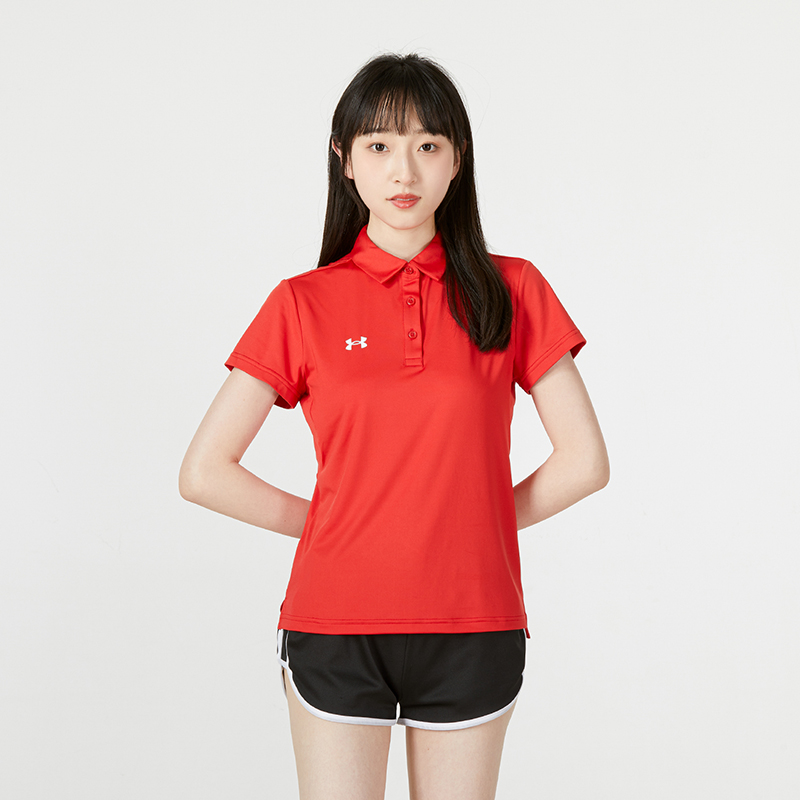 安德瑪女裝 夏季新款運動服透氣輕便跑步polo衫T恤速干短袖女衣服 22500525-600/