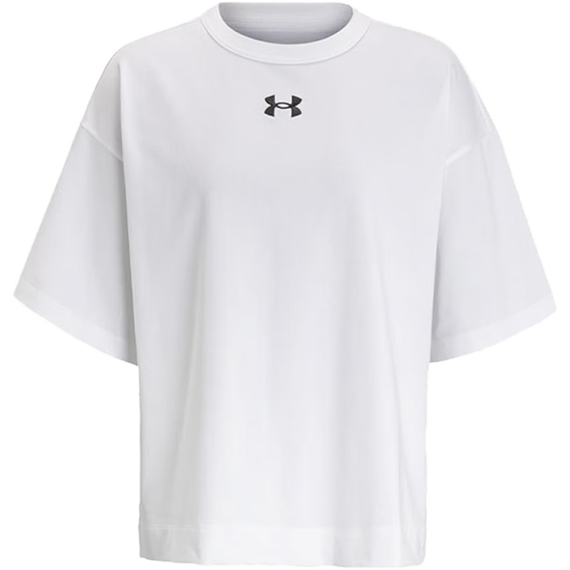 安德瑪 女短袖戶外運動訓練圓領(lǐng)半袖T恤1376554-100