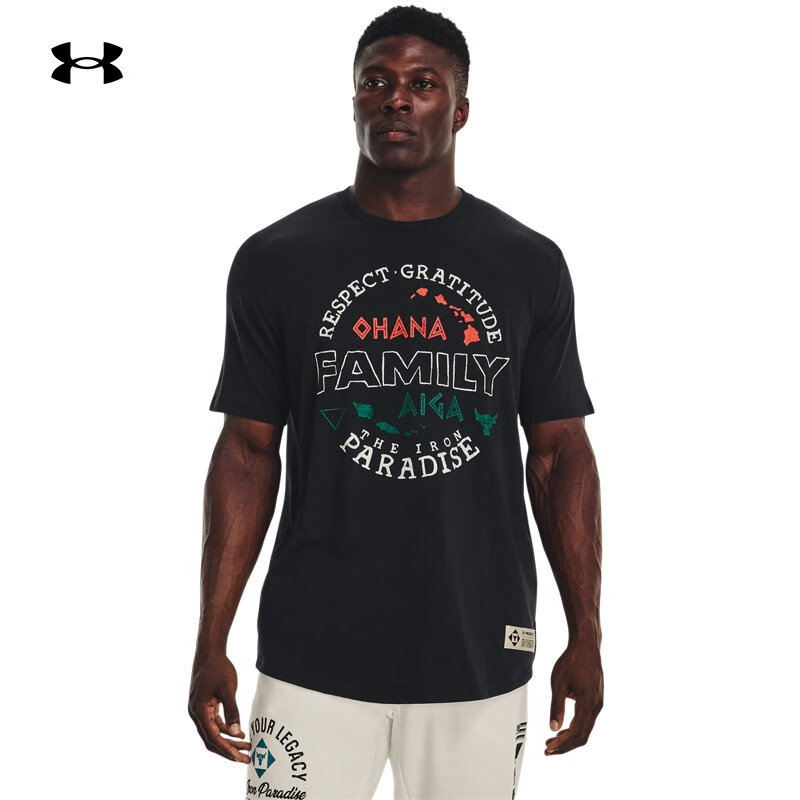 安德瑪Project Rock強(qiáng)森男子訓(xùn)練運(yùn)動(dòng)短袖T恤1376894-001