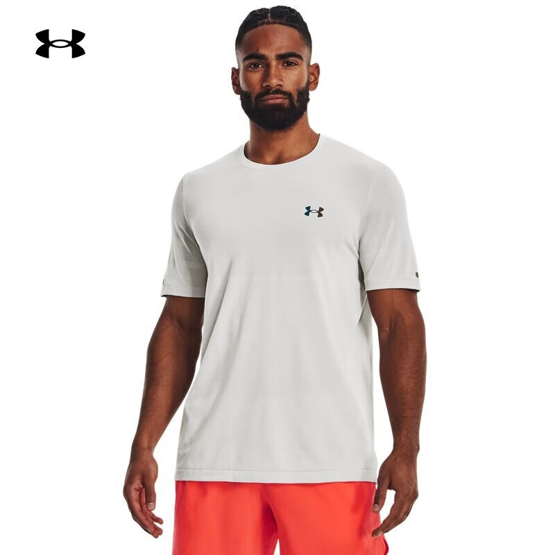 安德瑪男子簡約健身訓(xùn)練運(yùn)動(dòng)短袖圓領(lǐng)T恤1376781-100