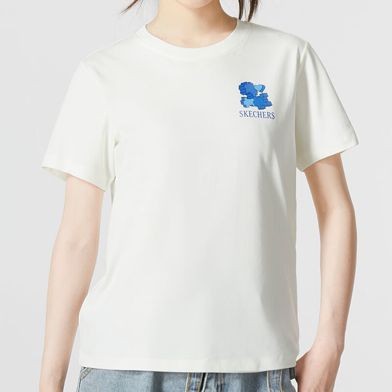 斯凱奇女裝上衣運(yùn)動(dòng)服跑步健身訓(xùn)練透氣寬松休閑短袖T恤 L223W072-0074