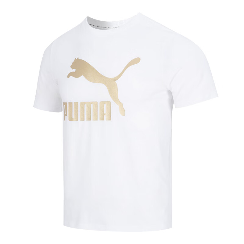 彪馬（PUMA）短袖男 23夏季新款圓領(lǐng)透氣半袖休閑運(yùn)動(dòng)服跑步上衣金標(biāo)棉質(zhì)t恤衫 673666-02