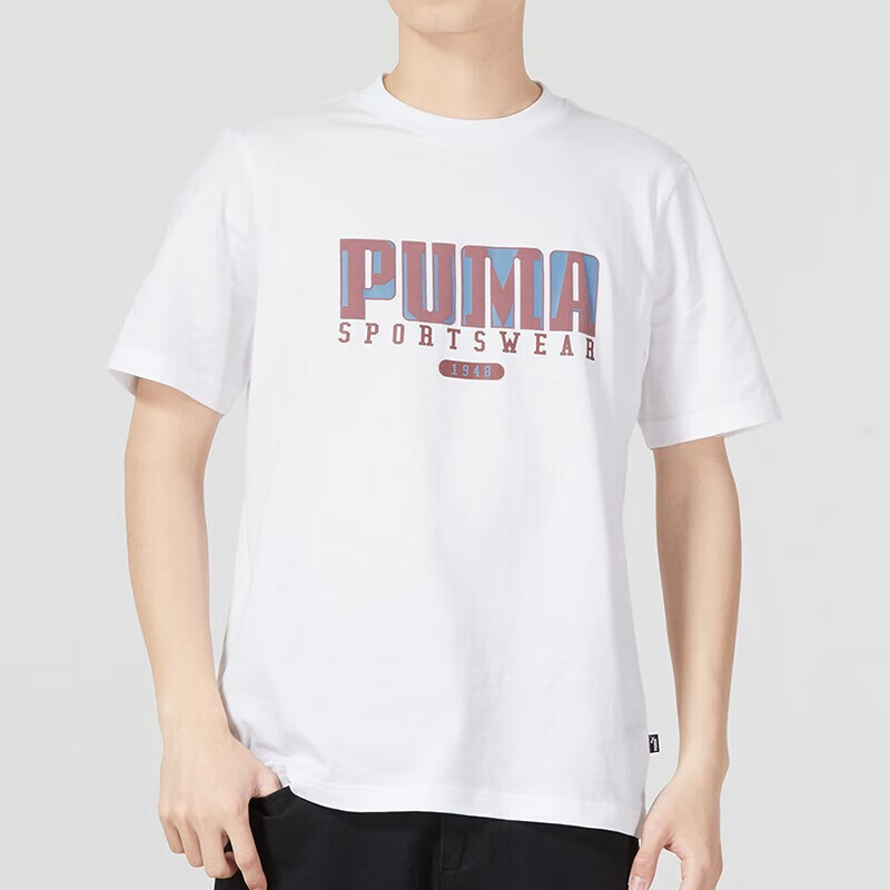 彪馬（PUMA）男裝T恤 2023春季新款健身訓(xùn)練運(yùn)動(dòng)服潮流時(shí)尚透氣螺紋圓領(lǐng)短袖衫 676622-02