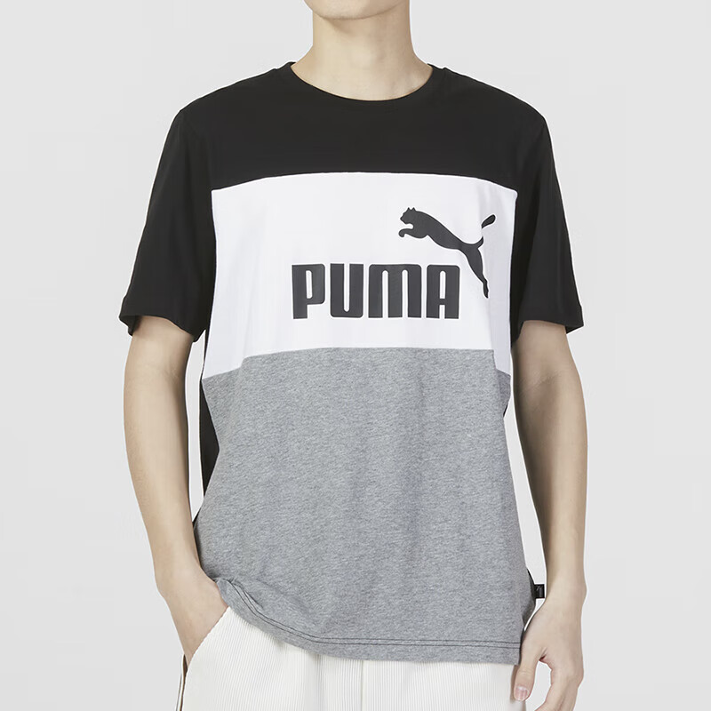 彪馬（PUMA）t恤男男裝運(yùn)動(dòng)服簡(jiǎn)約休閑服寬松透氣跑步訓(xùn)練短袖 677859-01
