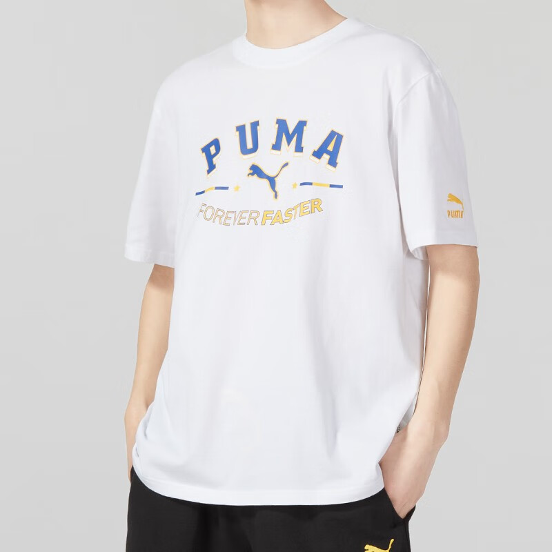 彪馬（PUMA）短袖男裝運(yùn)動(dòng)服健身訓(xùn)練LOGO印花透氣圓領(lǐng)短袖T恤 622279-02