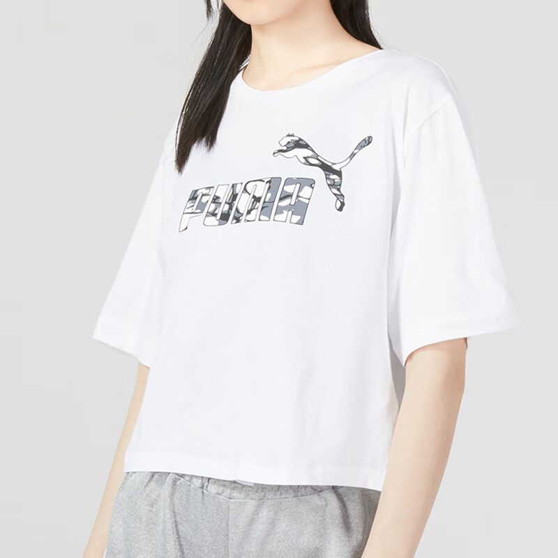 彪馬T恤女裝 潮流時尚運(yùn)動服健身訓(xùn)練透氣圓領(lǐng)半袖短袖女 677133-02