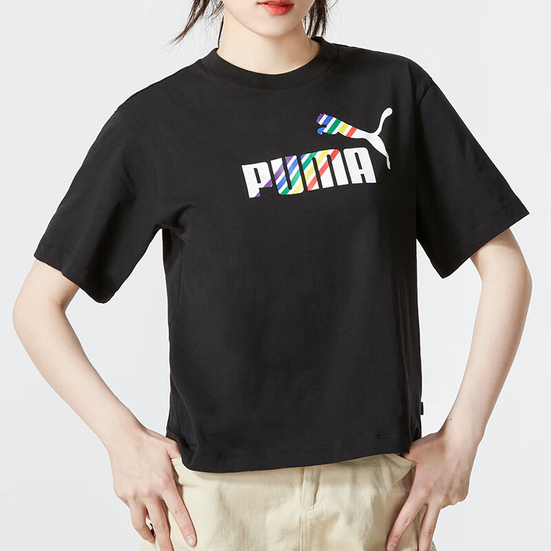 彪馬女裝 運(yùn)動服健身訓(xùn)練潮流時尚透氣圓領(lǐng)半袖短袖T恤衫 676682-01-02