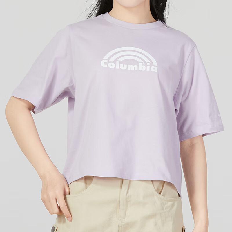 哥倫比亞女裝上衣 戶外時尚跑步訓(xùn)練舒適圓領(lǐng)短袖T恤 AR3545584
