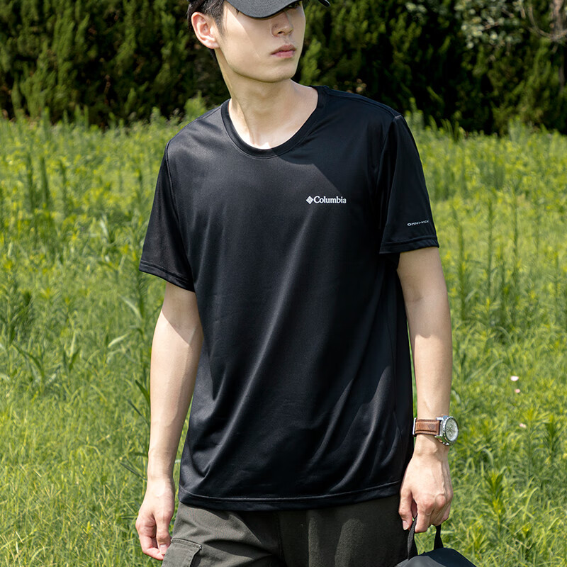 哥倫比亞快干短袖T恤男裝 2023夏季新款跑步健身訓(xùn)練服透氣圓領(lǐng)半袖運動服 AE1419010