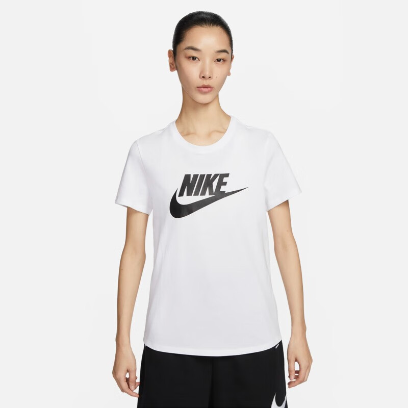 耐克NIKE女子運(yùn)動(dòng)T恤透氣TEE ESSNTL ICN FTRA短袖DX7907-100