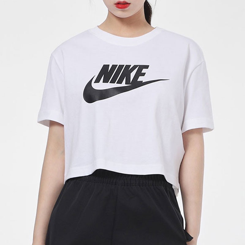 耐克短袖女半袖 圓領休閑寬松短款運動T恤 BV6176-100