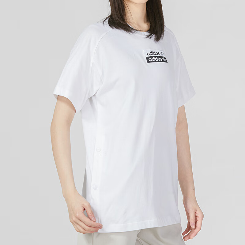 阿迪達(dá)斯三葉草短袖女裝運(yùn)動(dòng)服健身訓(xùn)練休閑t恤半袖圓領(lǐng)短袖 H06773