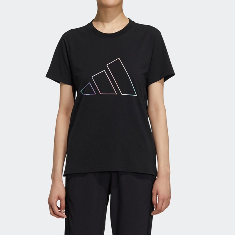 阿迪達(dá)斯 短袖女裝戶外運(yùn)動服舒適跑步訓(xùn)練健身衣透氣圓領(lǐng)T恤女 GP0675