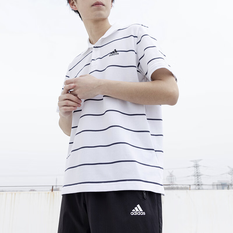 阿迪達(dá)斯男裝polo衫運(yùn)動服舒適透氣翻領(lǐng)t恤半袖休閑時尚短袖 HE7435