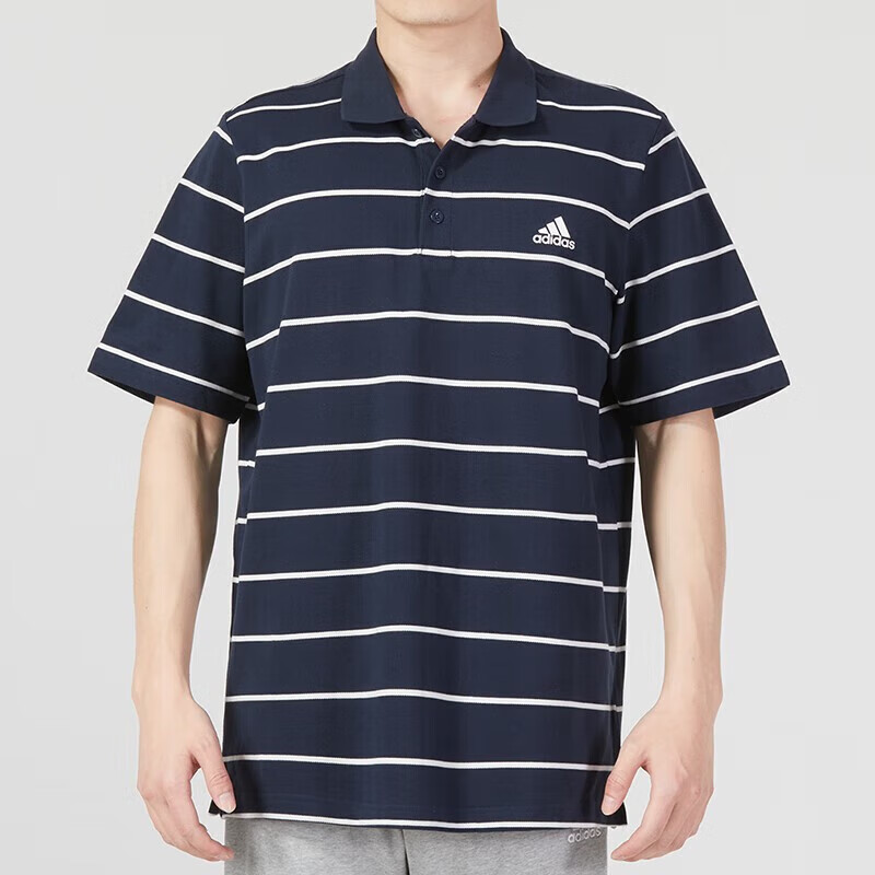 阿迪達(dá)斯翻領(lǐng)POLO衫男裝運(yùn)動服潮流休閑訓(xùn)練舒適透氣T恤短袖 IA8164