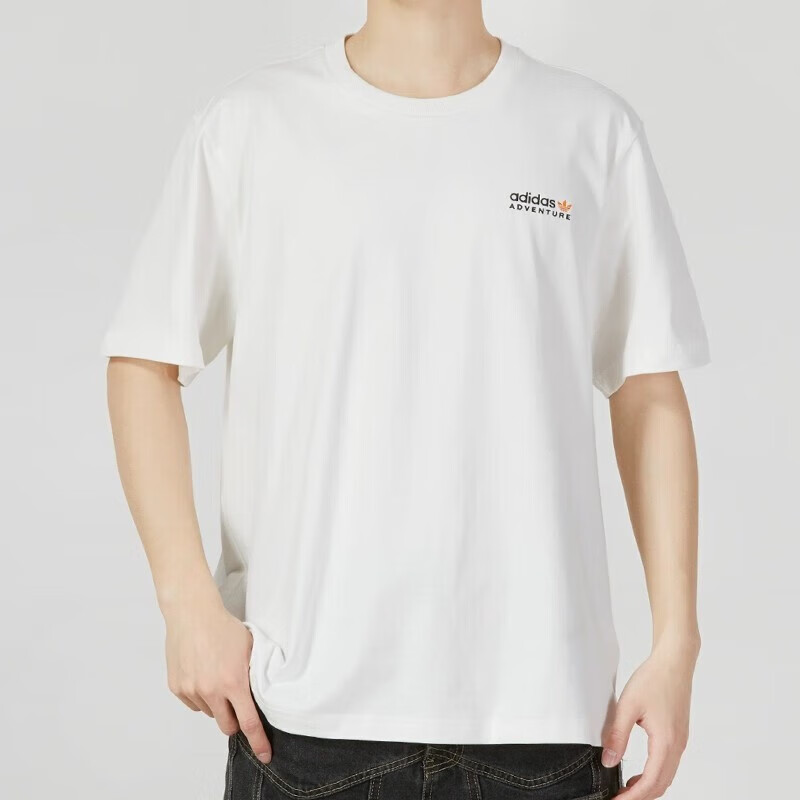 阿迪達(dá)斯 三葉草男裝短袖T恤寬松圓領(lǐng)純棉運(yùn)動服舒適半袖透氣t恤男 IK8590