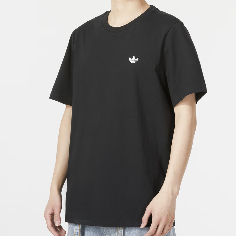 阿迪達(dá)斯三葉草短袖男 運(yùn)動服休閑透氣健身訓(xùn)練半袖白色T恤男 HM9371