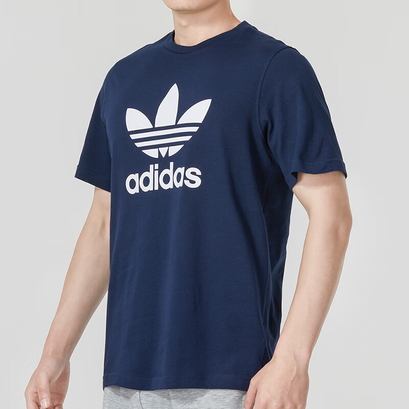 阿迪達(dá)斯三葉草男裝 運(yùn)動服健身訓(xùn)練潮流時尚舒適透氣圓領(lǐng)短袖T恤 IA4814