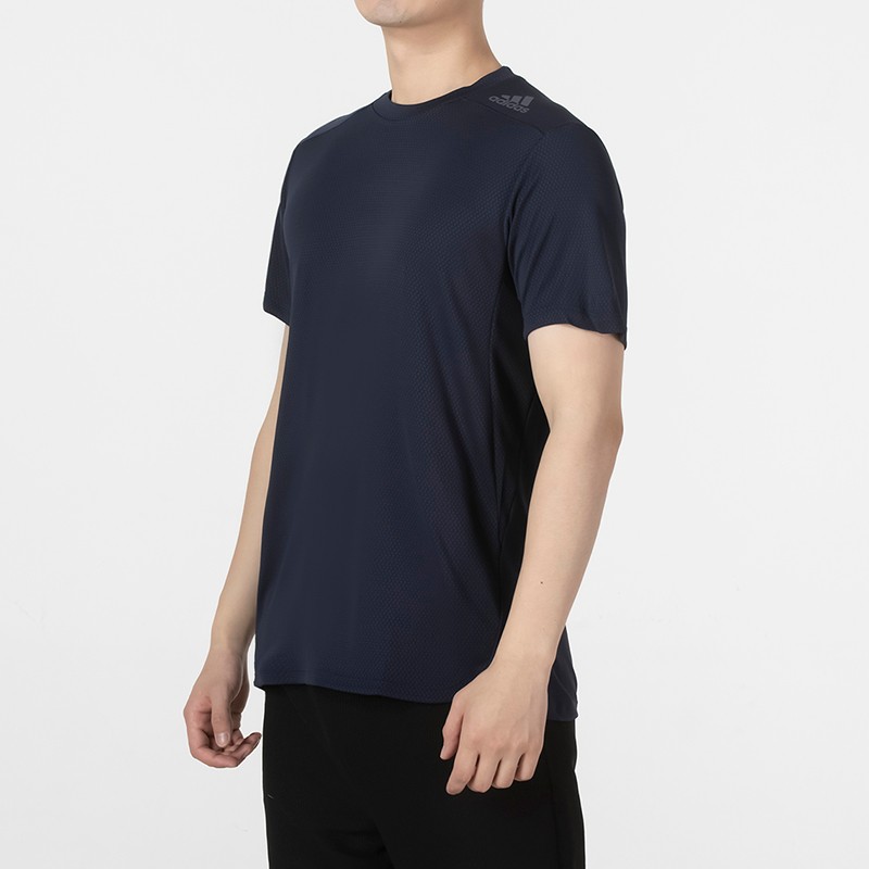 阿迪達斯T恤男士運動衣服訓(xùn)練速干籃球冰絲半袖黑色透氣短袖男 HC4228