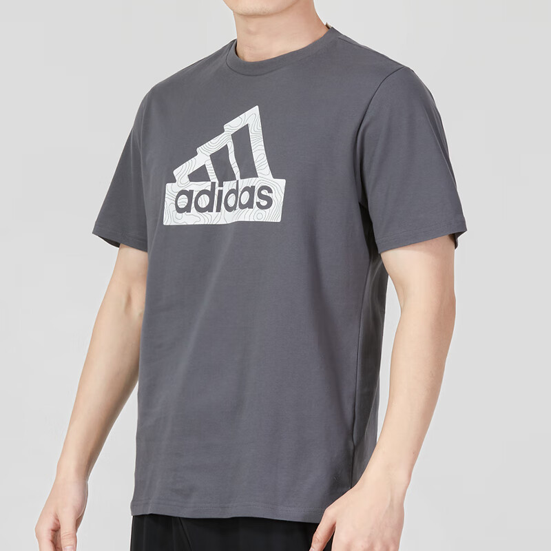 阿迪達(dá)斯短袖男運動服跑步健身訓(xùn)練透氣棉質(zhì)寬松圓領(lǐng)t恤男 H49666/