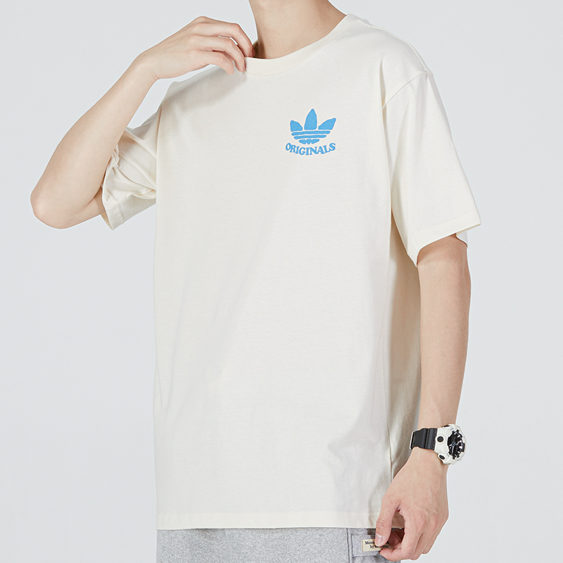 阿迪達(dá)斯  三葉草男裝 運動服圓領(lǐng)休閑寬松舒適透氣短袖T恤衫半袖 HI2962