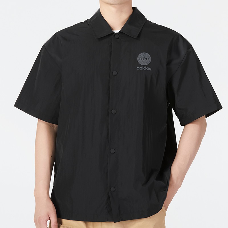 阿迪達(dá)斯  neo男裝女裝 運動服健身訓(xùn)練潮流時尚舒適透氣翻領(lǐng)短袖T恤 HM9977