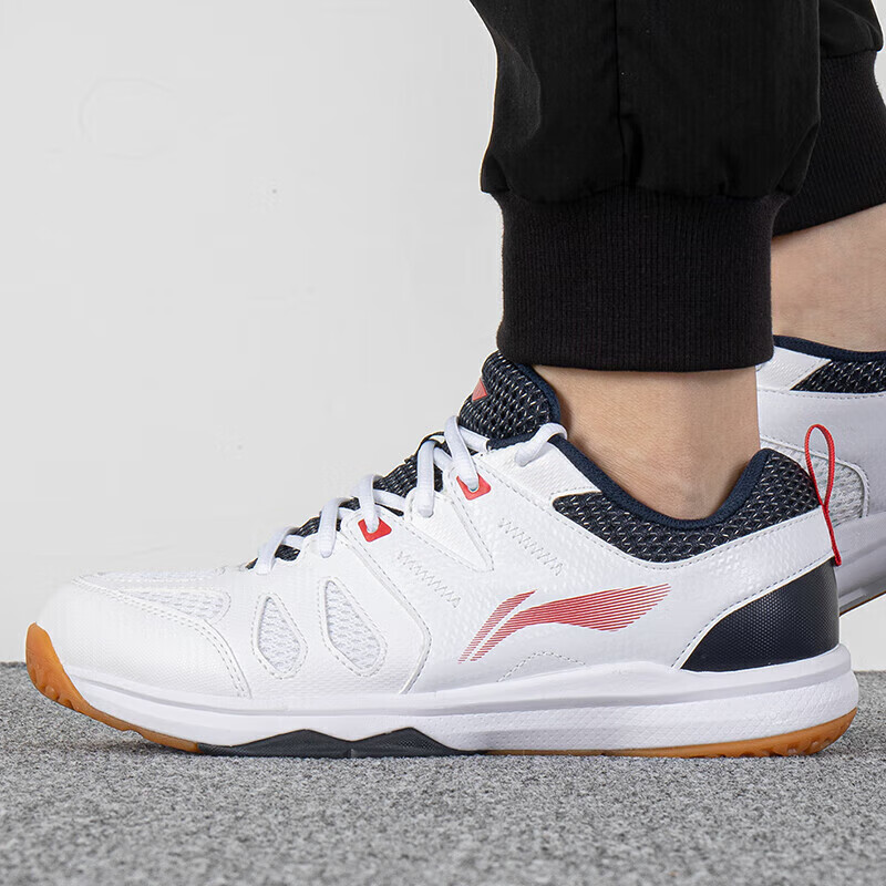 李寧（LI-NING）男鞋 2023新款運(yùn)動(dòng)鞋舒適休閑鞋防滑耐磨訓(xùn)練網(wǎng)眼透氣羽毛球鞋 AYTP029-3