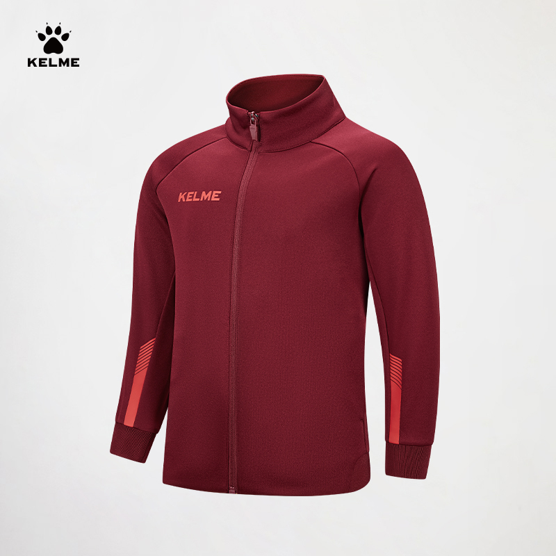 卡爾美兒童足球訓(xùn)練服針織開衫運動夾克外套學(xué)生運動服8361WT3075