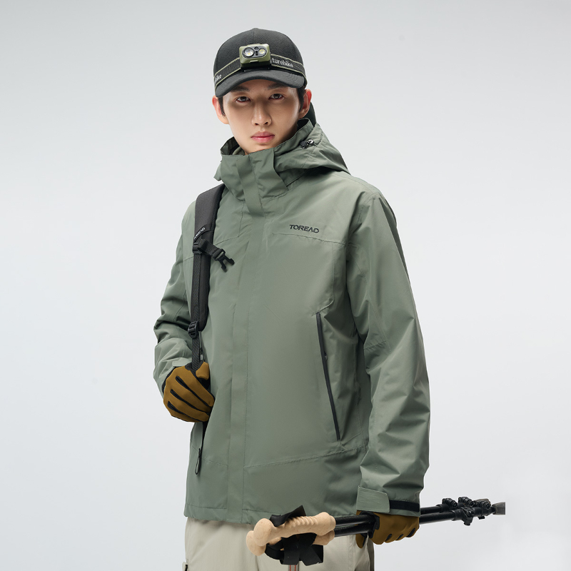 探路者沖鋒衣男24秋冬戶外三合一可拆卸防寒登山外套TAWWCM91747