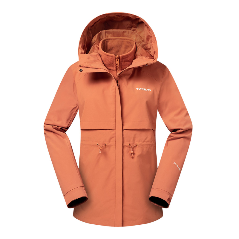 探路者沖鋒衣男女24秋冬三合一可拆卸抓絨內(nèi)膽TAWWCM92613