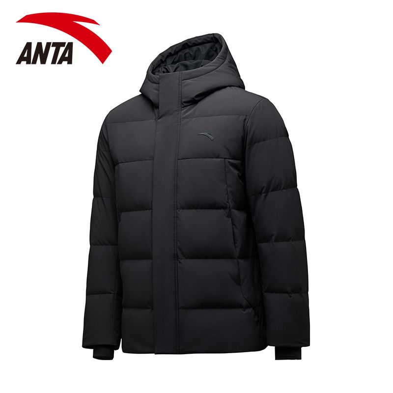 安踏羽絨服男2024冬季三防保暖防風(fēng)羽絨外套鴨絨連帽棉服面包服462440206