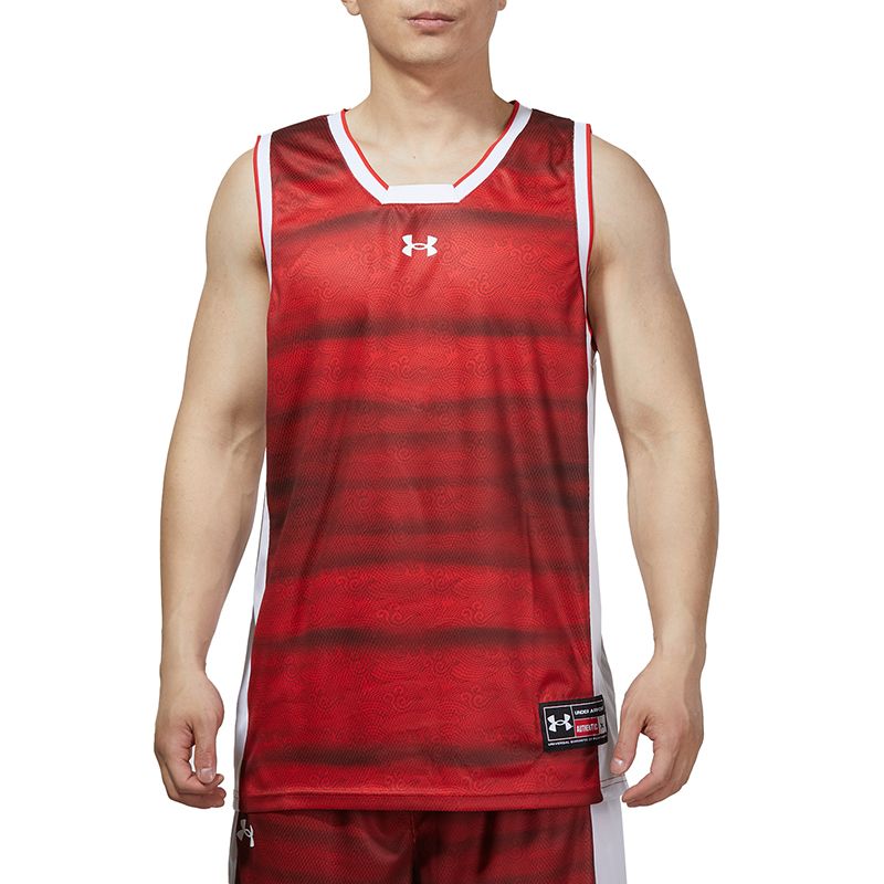 UA安德瑪男女籃球針織背心寬松透氣時(shí)尚印花無(wú)袖T恤22500103-600