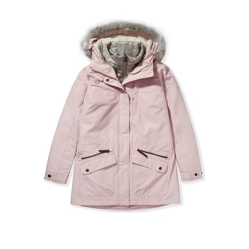 哥倫比亞（Columbia）沖鋒衣女士戶(hù)外防風(fēng)熱能保暖棉服可拆卸夾棉內(nèi)膽三合一外套 WR0004618