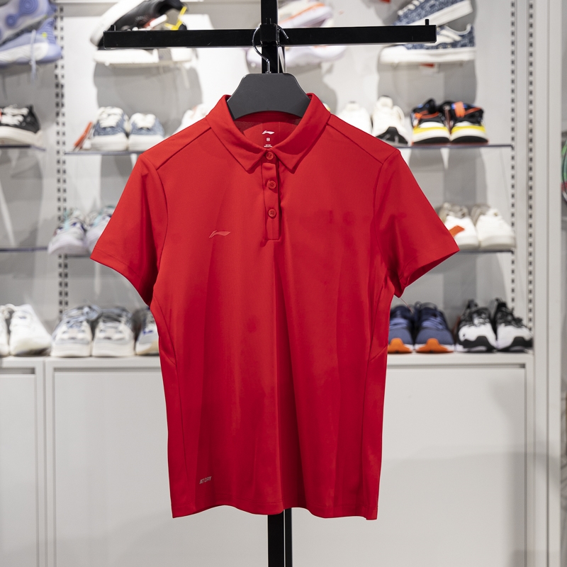 李寧短袖POLO女子2025新款團(tuán)購(gòu)速干涼爽商務(wù)休閑翻領(lǐng)T恤APLV028-4