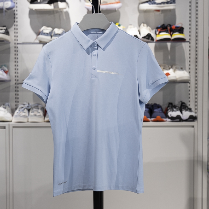 李寧短袖POLO女子2025新款夏季速干涼爽透氣運(yùn)動(dòng)翻領(lǐng)T恤APLV106-2