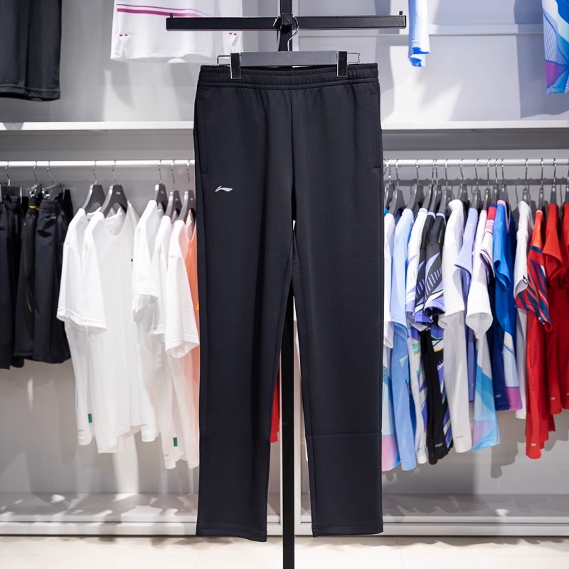 李寧休閑褲團購秋新款女子健身訓練速干透氣直筒運動長褲AKLU988-1