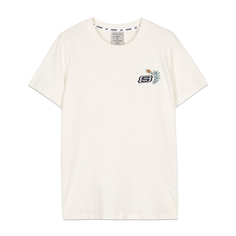 斯凱奇短袖t恤女2025新款女裝半袖運(yùn)動上衣休閑情侶T恤衫L223W125-0074