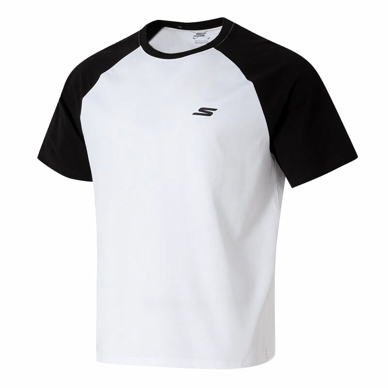 斯凱奇短袖男女情侶25新款黑白圓領(lǐng)休閑運動透氣T恤半袖P225U119-0019